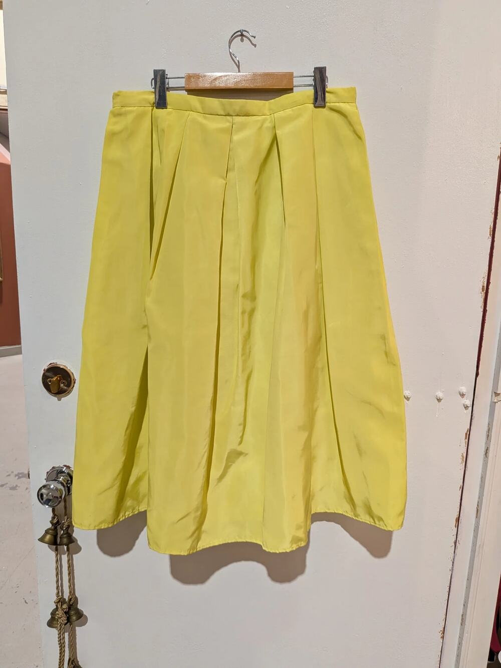 Lord & Taylor 424 Fifth Pleated Full Skirt In Yellow SZ 14